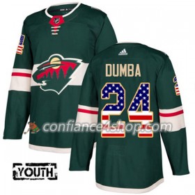 Adidas Maillot de Hockey Minnesota Wild Matt Dumba 24 2017-2018 Vert USA Flag Fashion Authentic - Enfant